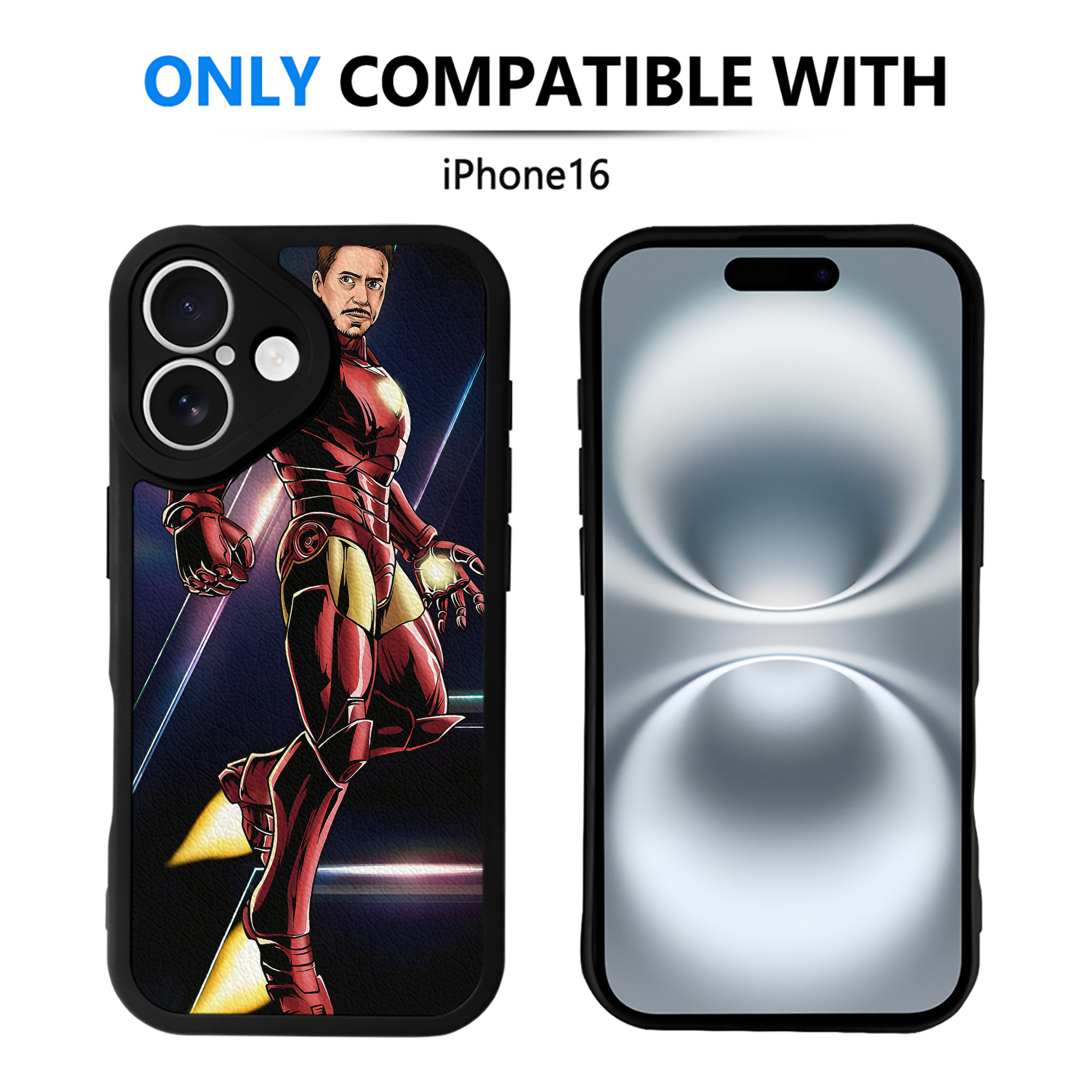 （画像用） アベンジャーズ The Avengers 【iPhone 16シリーズ対応】シリコンスマホケース（レザー調） 材質：シリコン